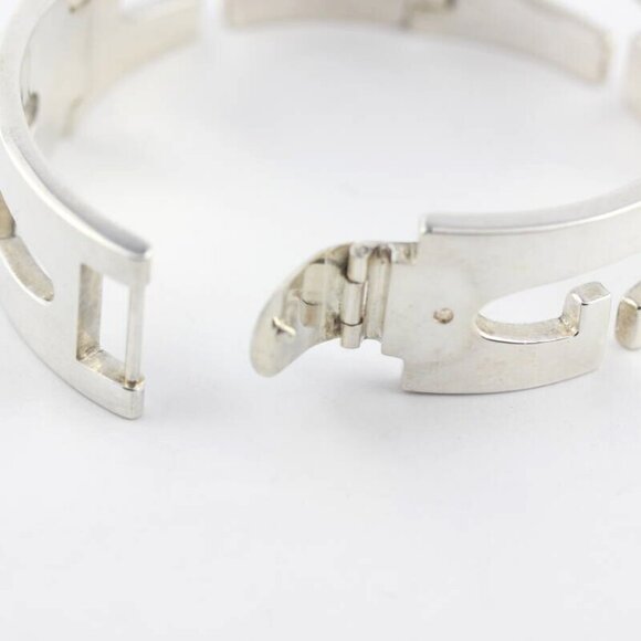 GUCCI Cut Out G Wide Bracelet 7" Silver 925 Auth #99965 - Picture 2 of 5